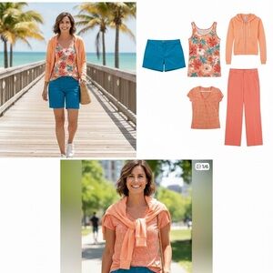 ☀️ 5PC Summer/Cruise  Capsule Bundle: Coral, Peach & Vibrant Blue (Size 10/M/L)